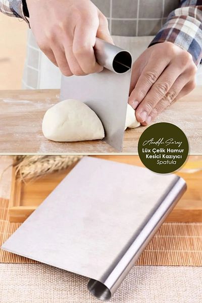 MorBebe Stainless Luxury Steel Dough Cutting Apparatus I Steel Cutter Scraper I Pastry and Cake Shaping Spatula