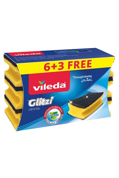 Vileda Glitzi Dishwashing Sponge crystal 6 +3 pcs
