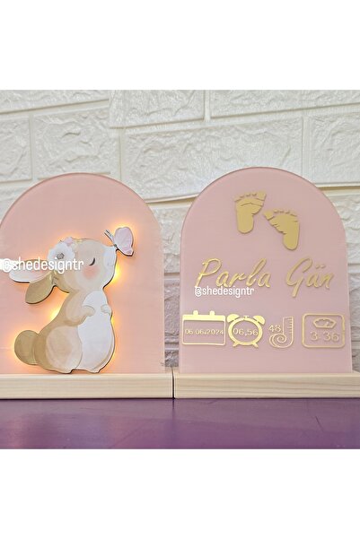 s'he design organizasyon Bebek İsmine Özel Hazırlanan Ledli Abajur ve Doğum P...