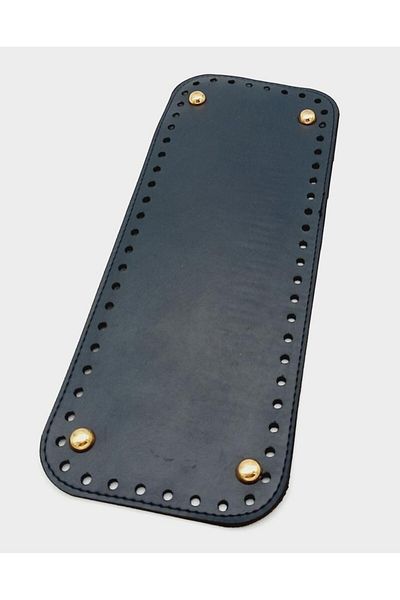 Nusrat Bilişim Geanta dreptunghiulara din piele artificiala albastru bleumarin 30X12 cm - cu aparat din aur deschis