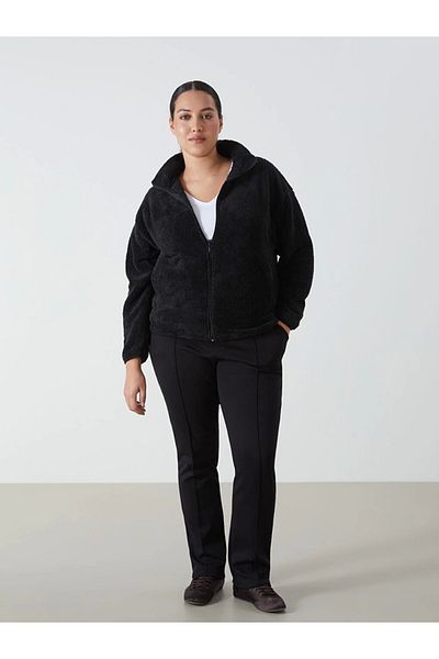 LC Waikiki LCWAIKIKI Basic Μαύρο Γυναικείο Ελαστικό ίσιο παντελόνι μέσης