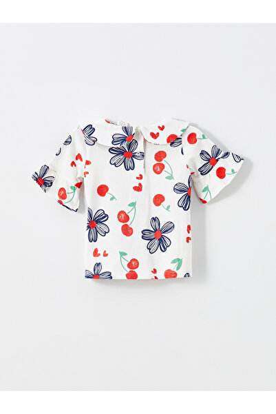 LC Waikiki Crew Neck Short Sleeve Printed Baby Girl Blouse and Leggings 2 Pieces Set