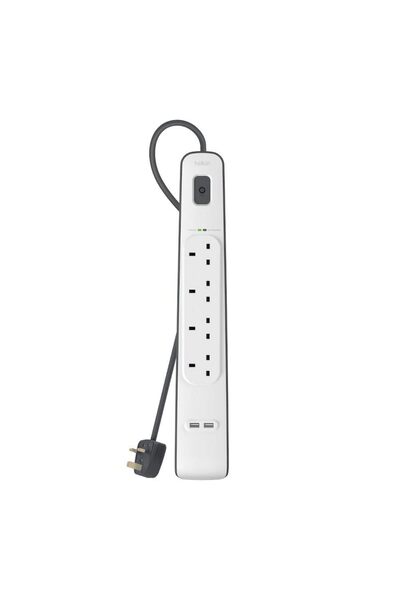 Belkin واقي التيار الكهربائي إصدار المملكة العربية السعودية 4 منافذ 2 متر 2 م...
