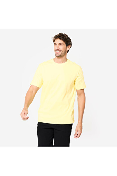 Decathlon Tricou sport cu mânecă scurtă pentru bărbați Domyos - galben pastel