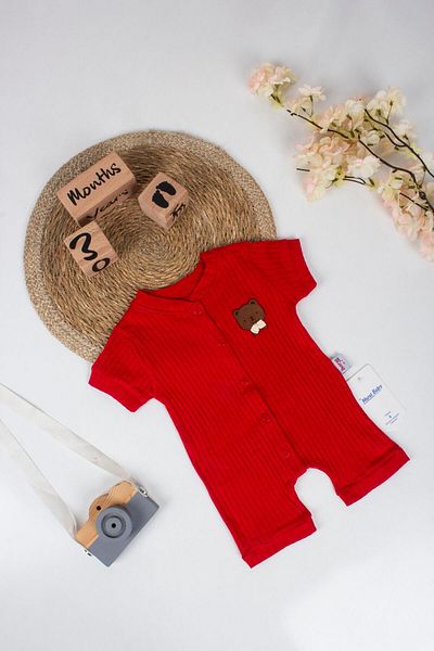 Murat Baby Ribbed Jumpsuit for Baby Boy - Front Snaps