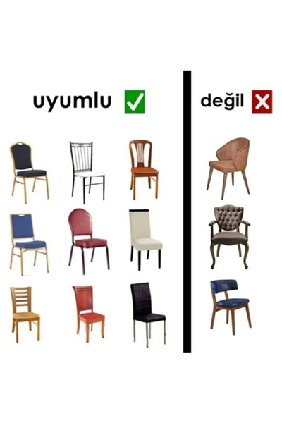 upmall brürümcük ETEKLİ sandalye kılıfı, lastikli,esnekli sandalye örtüsü 6li