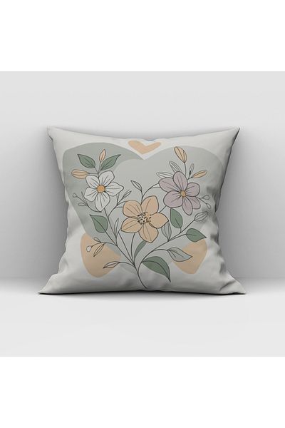 Evmila Husă de pernă din catifea imprimată pe două fețe cu model de inimă specială de Ziua Îndrăgostiților - 43x43 cm