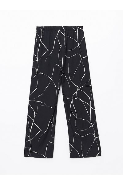 LC Waikiki Patterned Women's Trousers with Elastic Waist