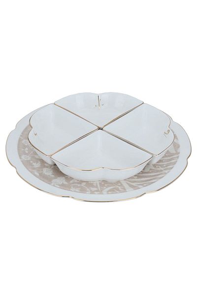 Alsaif Gallery Al Saif Gallery porcelain bowl set, 5 pieces - white