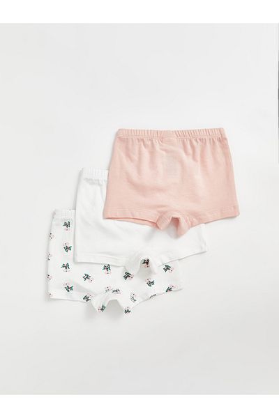 LC Waikiki Printed Baby Girl Boxers with Elastic Waist 3-Piece