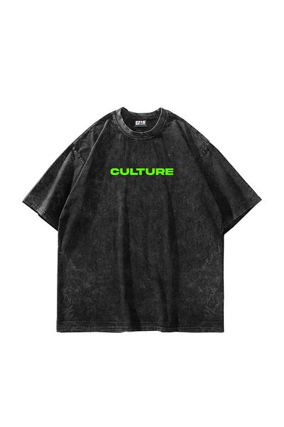 Sekizbiraltı Μαύρο μπλουζάκι με στάμπα Culture Ethnic Oversize Unisex Premium Washed