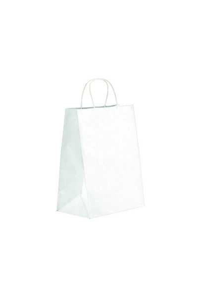 AMBALAJDÜNYAM Beyaz Kraft Çanta 18x8x24 ( 10 Adet ) ( Kağıt Poşet Çanta )