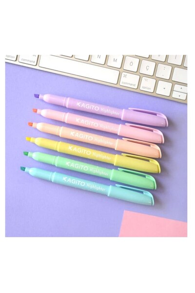 kagito Pastel Highlighter Kalem Seti 6’lı