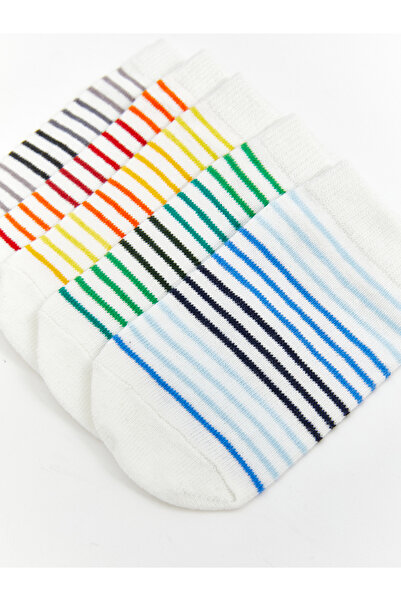 LC Waikiki Çizgili Erkek Bebek Patik Çorap 5'li