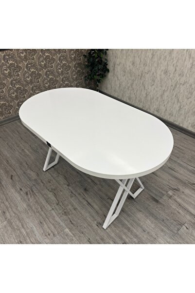 BY ORHAN GÜZEL Mutfak Masaları , Masa Oval 6 kişilik Mutfak Masası BEYAZ