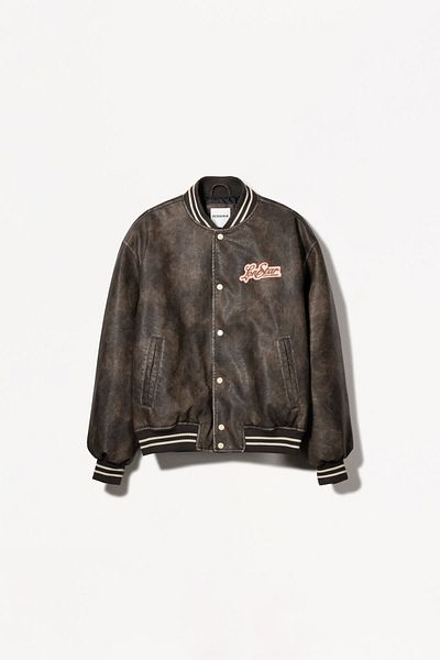 Bershka Faux leather bomber jacket