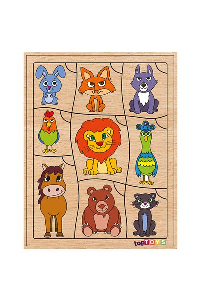 Toptoys Guess Who's the Tail? Wooden Matching Puzzle