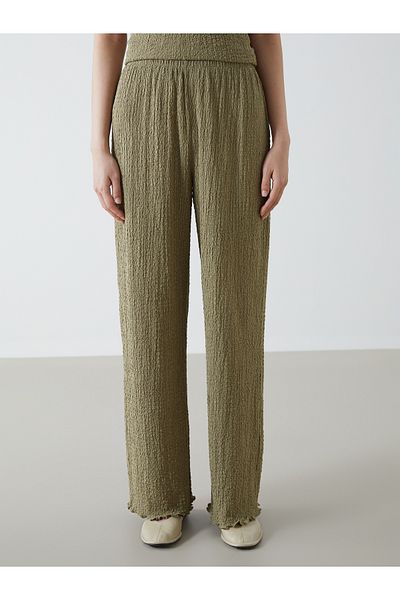 LC Waikiki Elastic Waist Textured Women's Trousers