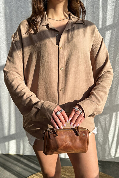 King Brothers New Season Colorful Linen Ayrobin Oversize Boyfriend Shirt