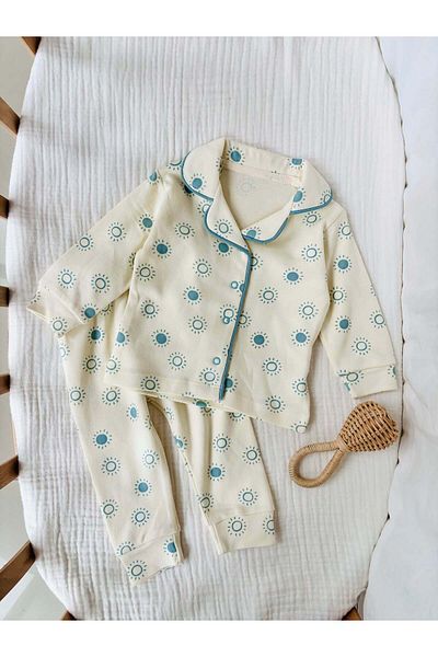 NUNU BABY Sun Patterned Blue Pajama Set