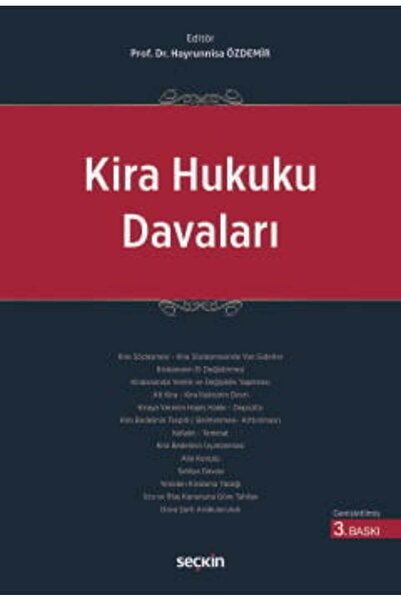 Seçkin Yayıncılık Kira Hukuku Davaları Prof. Dr. Hayrunnisa Özdemir, 3. Baskı...