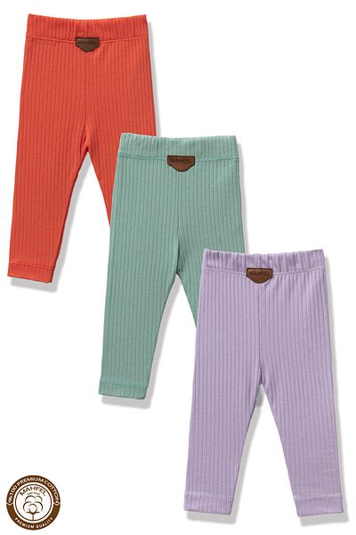 MAHFEL Premium 3-Piece Baby and Child Tights Set (100% Cotton)