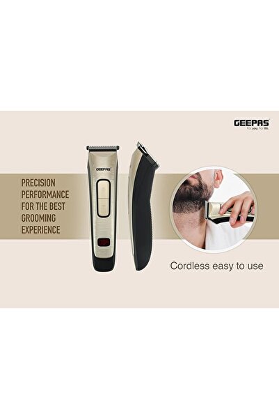 Geepas Rechargeable Hair Clipper|High Capacity Battery| Includes 4 Comb Attachments| Precision Steel Blade
