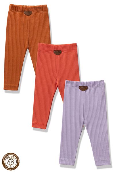 MAHFEL Premium 3-Piece Baby and Child Tights Set (100% Cotton)