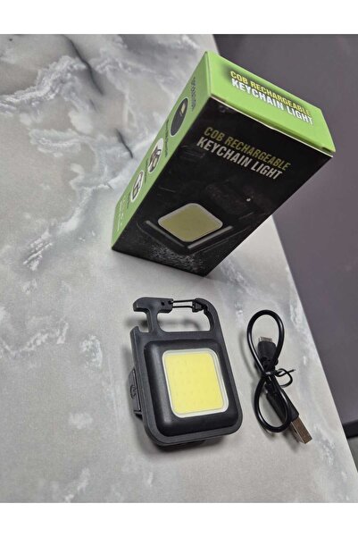 COB OB Rechargeable Keychain Light Şarj Edilebilir Şarjlı Mini Mıknatıslı El ...