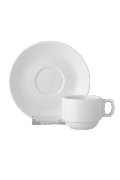 SAFA A set of Turkish coffee cups, 6 cups and 6 saucers, made of bright white porcelain
