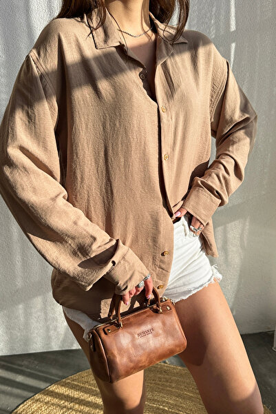 King Brothers New Season Colorful Linen Ayrobin Oversize Boyfriend Shirt