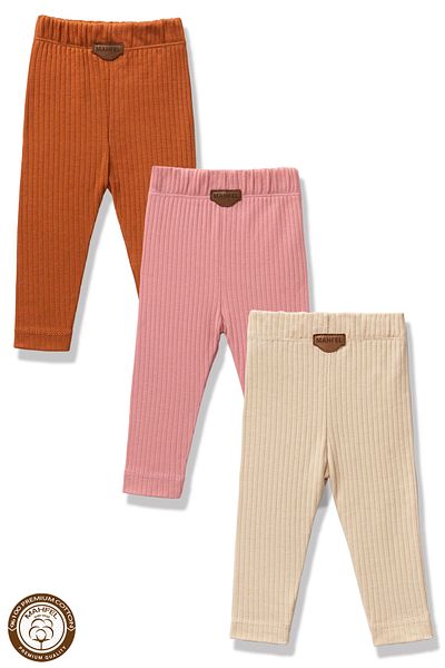 MAHFEL Premium 3-Piece Baby and Child Tights Set (100% Cotton)