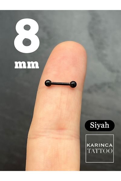 Karınca Piercing Black 8 Mm Straight Rod Rook Snug Conch Tragus Daith Helix Cartilage Ear Piercing