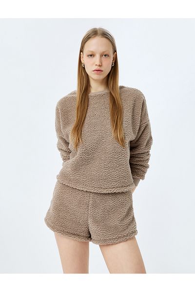 Koton Плюшени мини шорти с еластична талия и пижама