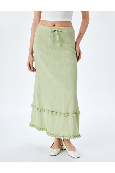 Koton Fusta midi cu volan cu talie înaltă