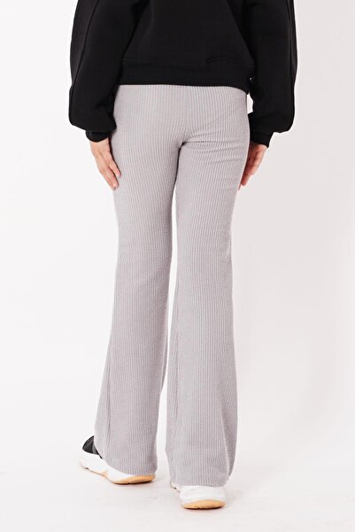 zepkids Gray Corded Flared Leg Girl's Tights