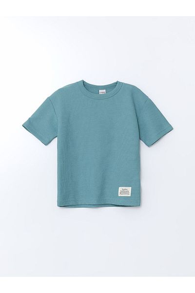 LC Waikiki Lcw Crew Neck Textured Boys' T-Shirt and Shorts