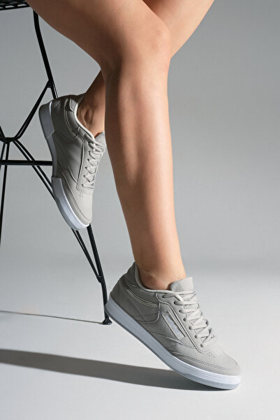 PowerSpeed Unisex Gri Süet Rahat Kalıp Poli Taban Bağcıklı Spor Ayakkabı