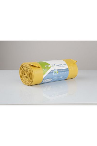 Ethex Industrial Jumbo Size Garbage Bag (10 Pieces 700Gr 80 X 110cm 90Lt Yellow 5 Rolls)