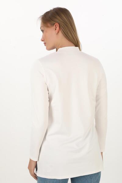 penyebizden Τονίκ γιακά με όρθιο χρώμα κρέμα βισκόζης