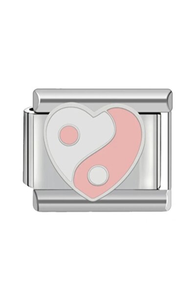 SiestaAccessories سحر سوار على شكل قلب أبيض وردي على شكل إيطالي