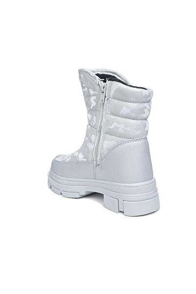 stilfest Kışlık Suya Dayanıklı Konforlu Kamuflaj Erkek Çocuk Bot Gümüş