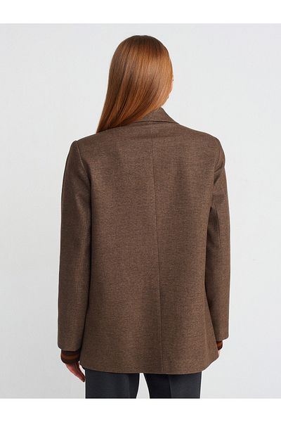 Dilvin 60761 Blazer cu croială dreaptă-maro