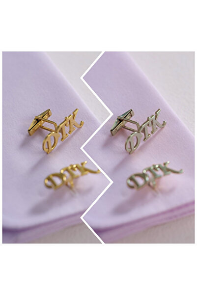Satürn Silver Kuyumculuk 925 Ayar Gümüş 3 Harfli Kol Düğmesi Altın Kaplama Da...