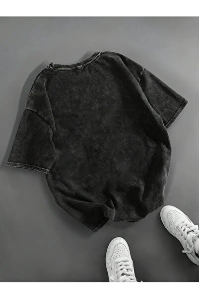 Touz Moda Μπλουζάκι με στάμπα μαύρου αίματος σειράς Rock Unisex Oversize