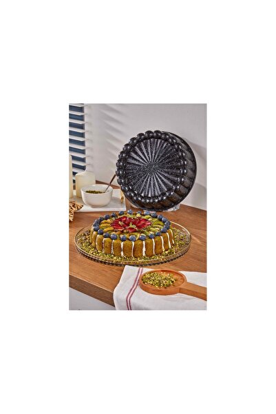 Doremcy Gray 26 cm Sliced Granite Tart and Pie Mold - Black