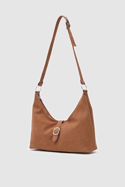 Shule Bags Geantă de umăr vintage Marilla din piele intoarsa, maro
