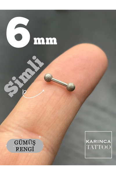 Karınca Piercing Gümüş Rengi Simli Küçük Çubuk Rook Forward Helix Flat Conch ...