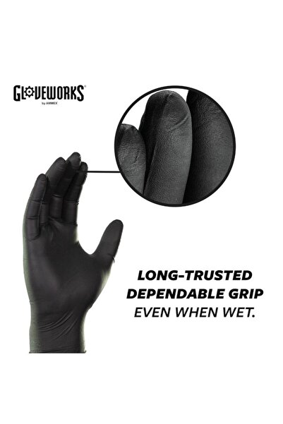 Ammex قفازات النتريل الصناعية المطلية بالبوليمر والخالية من اللاتكس من Glovew...