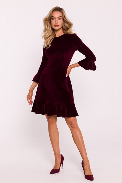 Made of Emotion Velour dress with ruffles
